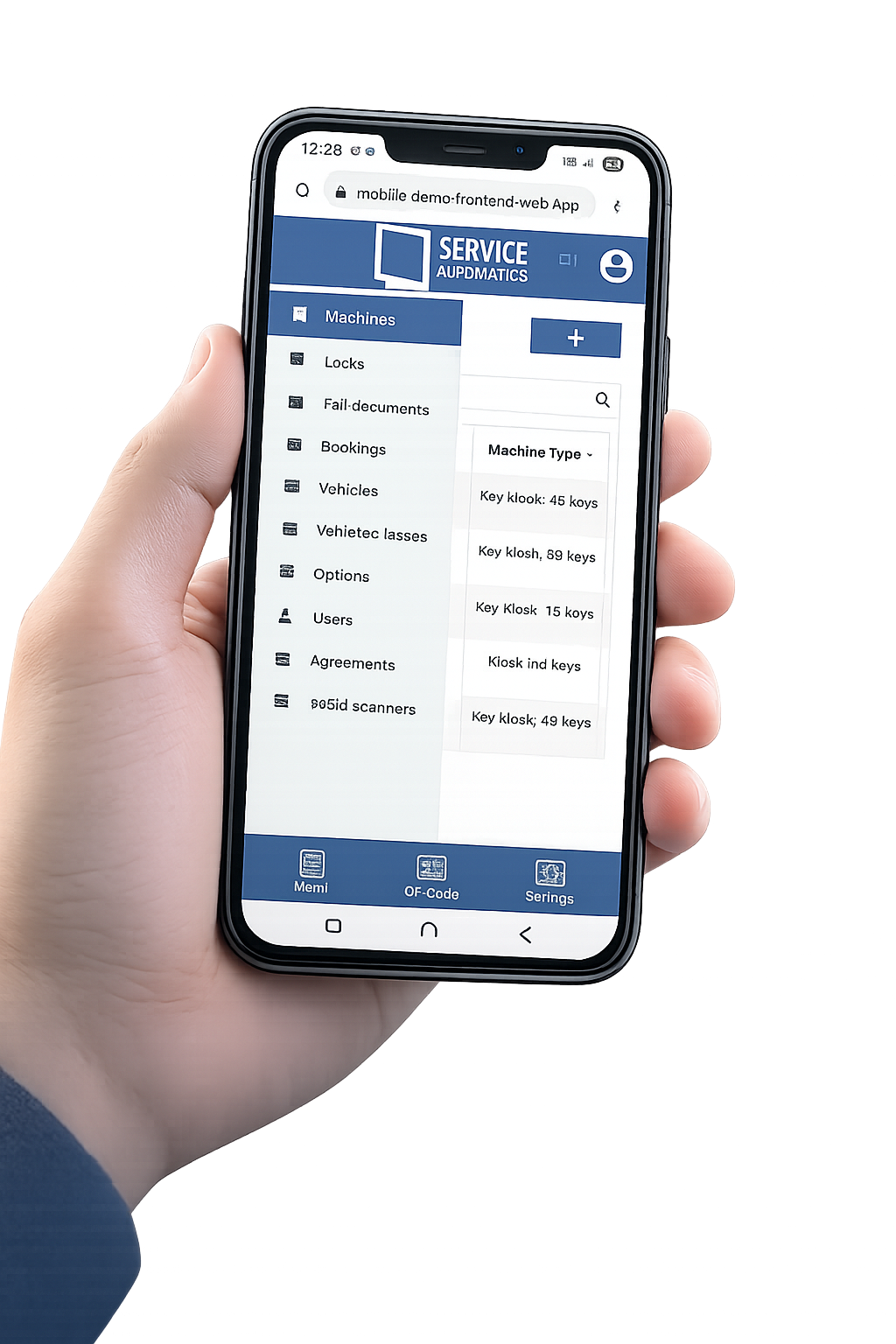Employee using the mobile-optimized Service Cloud